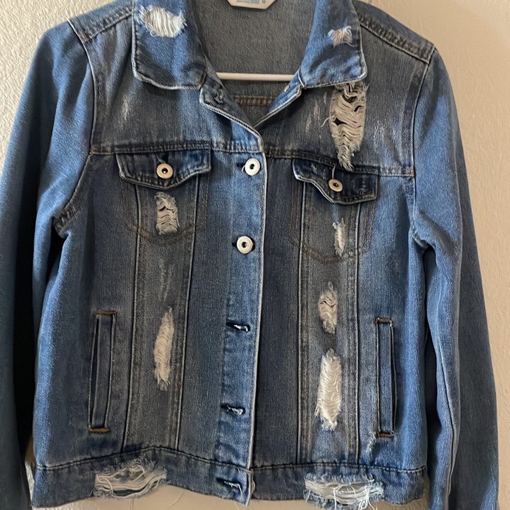 Distressed Denim Jacket - image 2